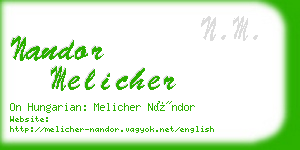 nandor melicher business card